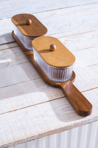 Gemmy 2 li Akasya Tepsili Sunumluk Seti - Acar