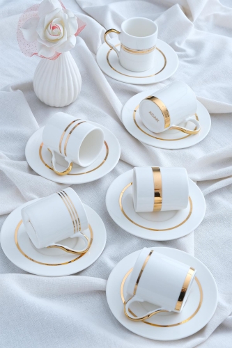 Golden Eye Set Of 6 Coffee Cups - 90 Ml - Acar