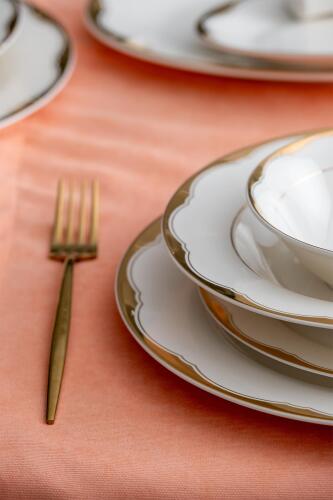 Grace 60 Piece Gold Porcelain Dinner Set For 12 People - 7