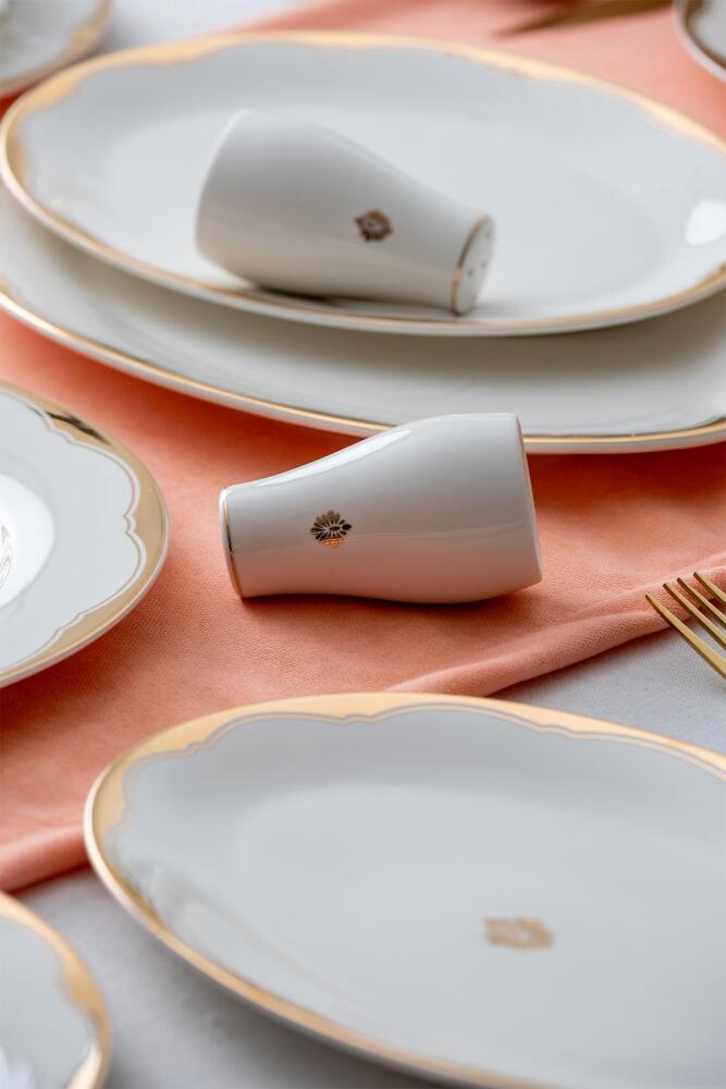 Grace 60 Piece Gold Porcelain Dinner Set For 12 People - 9