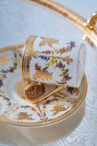 Groove 24K Altın Detaylı 6 Kişilik Porselen Kahve Fincan Takımı - 100 ml - 3