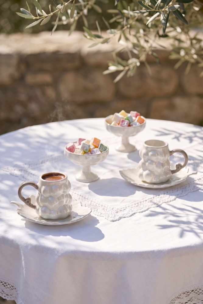 Gummy 2 Kişilik Porselen Kahve Fincan Takımı - 90 ml - 1