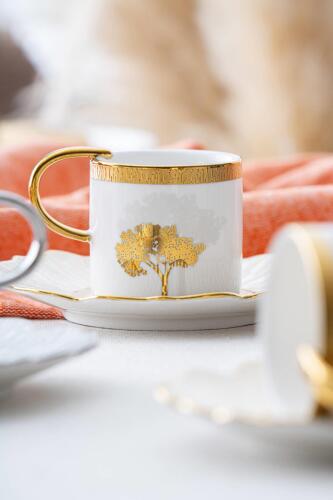 Hadeon 6 Kişilik Kahve Fincanı Takımı - Gold - Acar