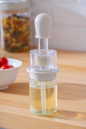 Harlow Cam Hazneli Silikon Fırçalı Yağdanlık - 180 ml - Acar