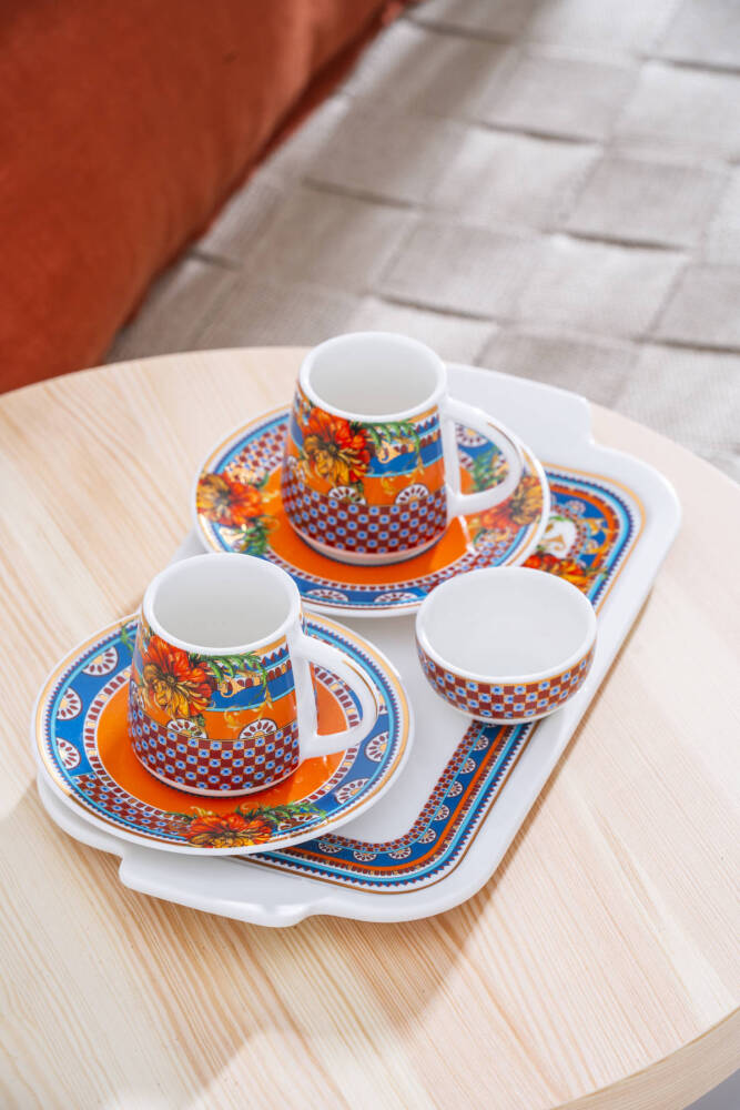 Harvest 2 Kişilik Tepsili Kahve Fincan Takımı - 100 ml - 7