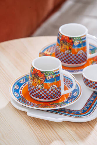 Harvest 2 Kişilik Tepsili Kahve Fincan Takımı - 100 ml - 8