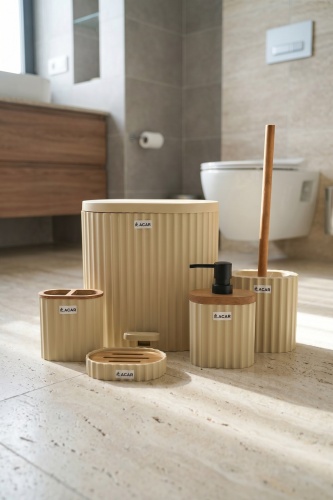 Havana Akrilik 5 Parça Banyo Seti Krem - Acar