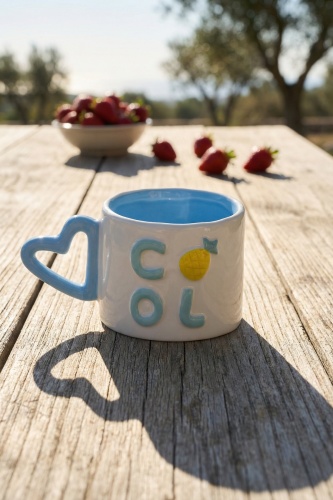 Heart Cool Porselen Kupa - 360 ml - 1