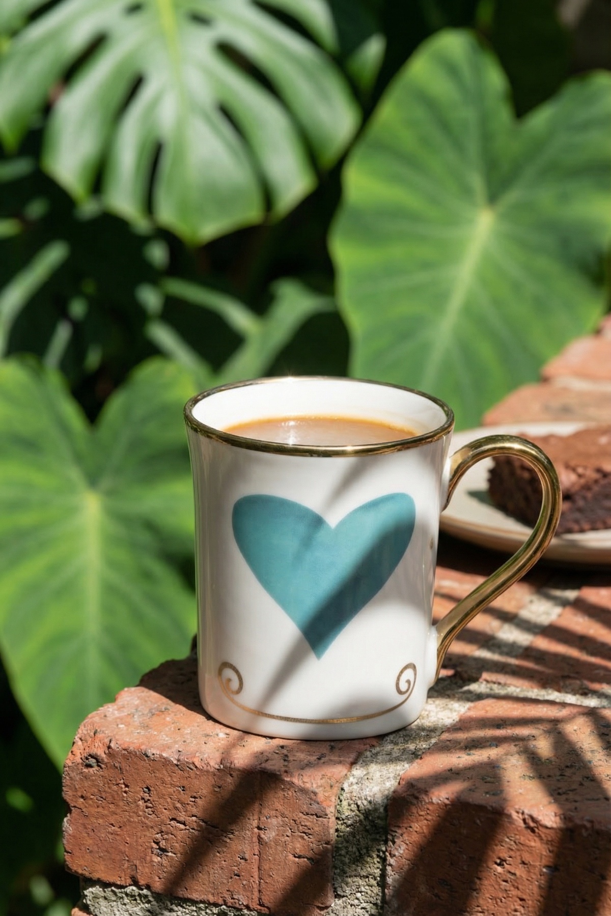 Heart Porselen Kupa Mavi - 250 ml