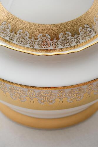 Helena 60 Piece Gold Porcelain Dinner Set For 12 People - 6