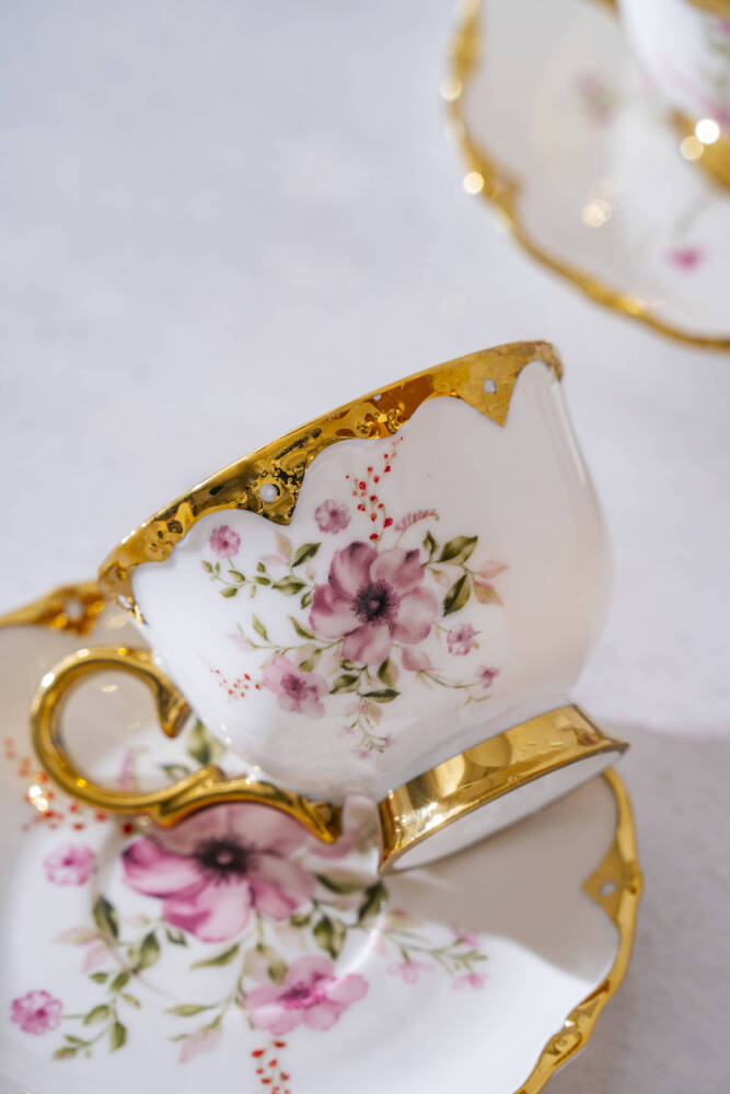 Hermia 6 Kişilik Porselen Kahve Fincan Takımı - 90 ml - 3