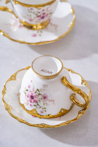 Hermia 6 Kişilik Porselen Kahve Fincan Takımı - 90 ml - 5