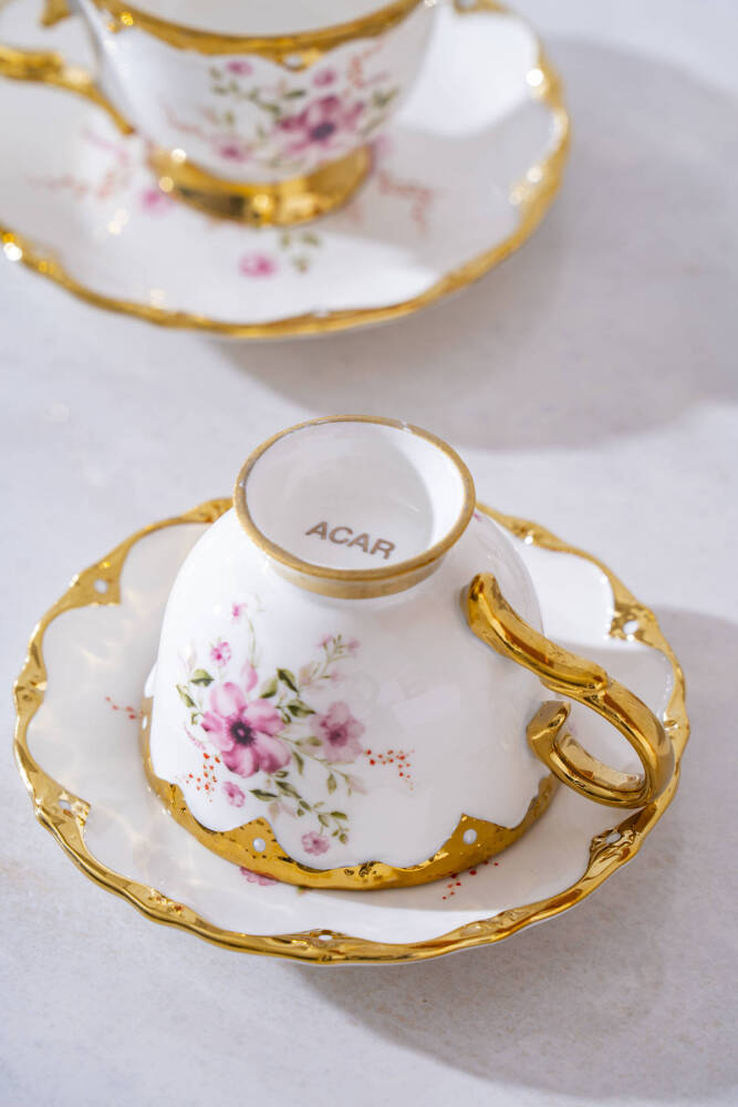 Hermia 6 Kişilik Porselen Kahve Fincan Takımı - 90 ml - 5