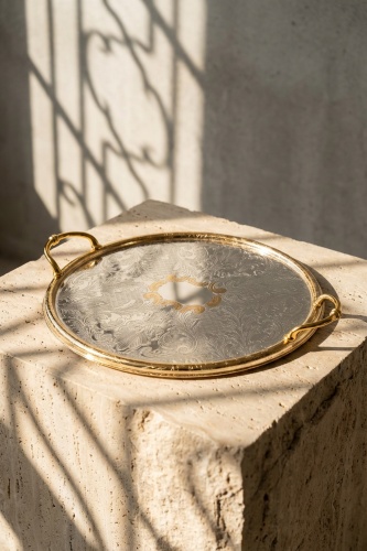 Hilda Gold Desenli Tepsi - 40 cm - Acar