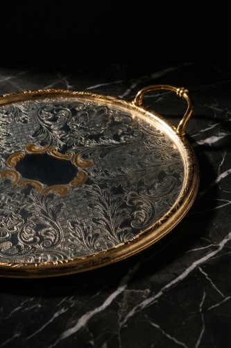 Hilda Gold Desenli Tepsi - 40 cm - 2