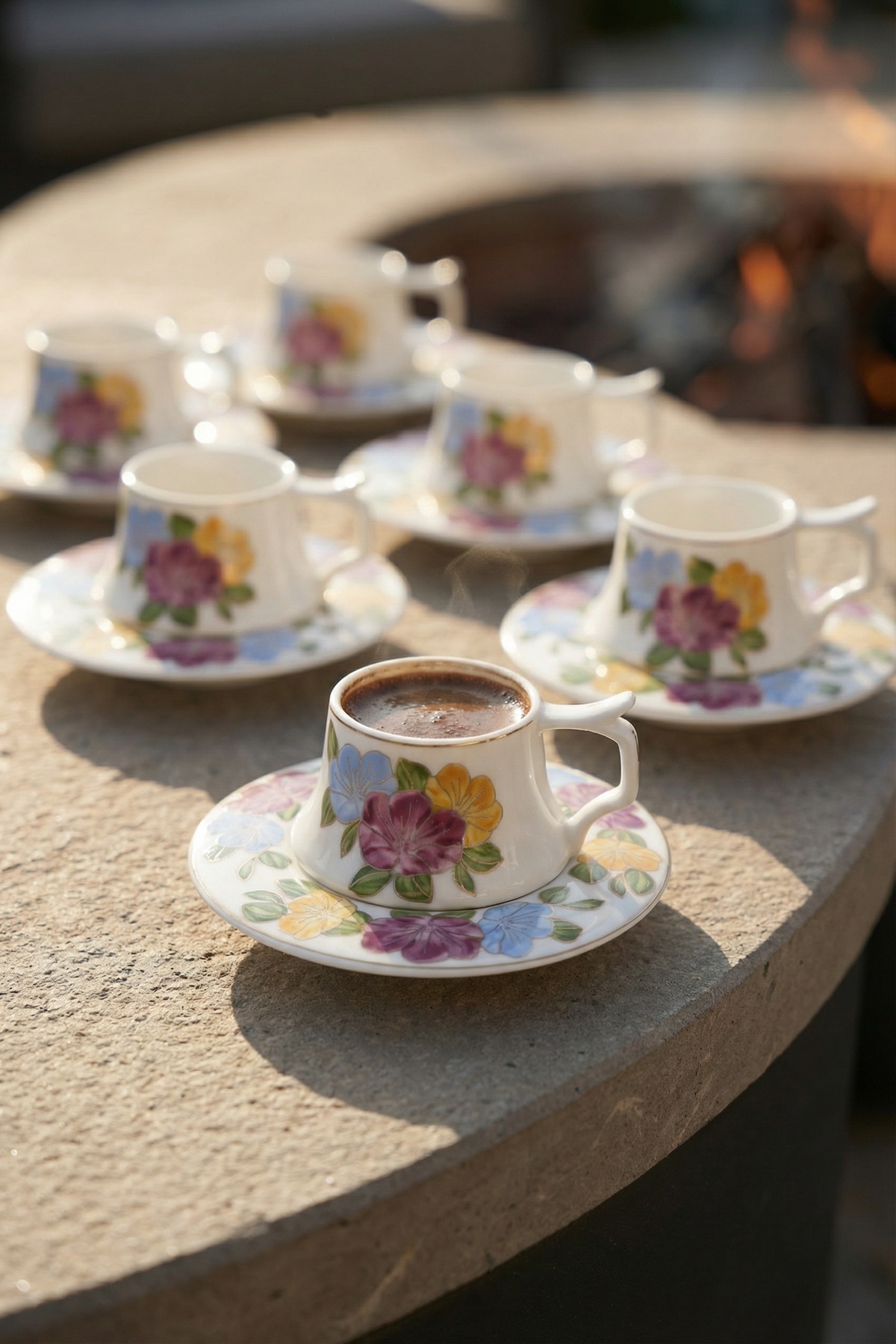 Janson 6 Kişilik Porselen Kahve Fincan Takımı - 90 ml