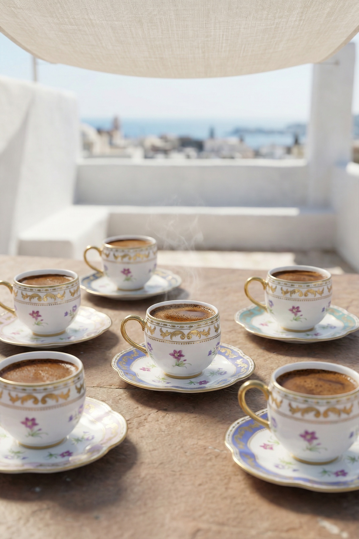 Jasmine 6 Kişilik Porselen Kahve Fincan Takımı - 90 ml