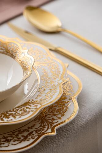 Jasmine 60 Parça 12 Kişilik Gold Porselen Yemek Takımı - 6