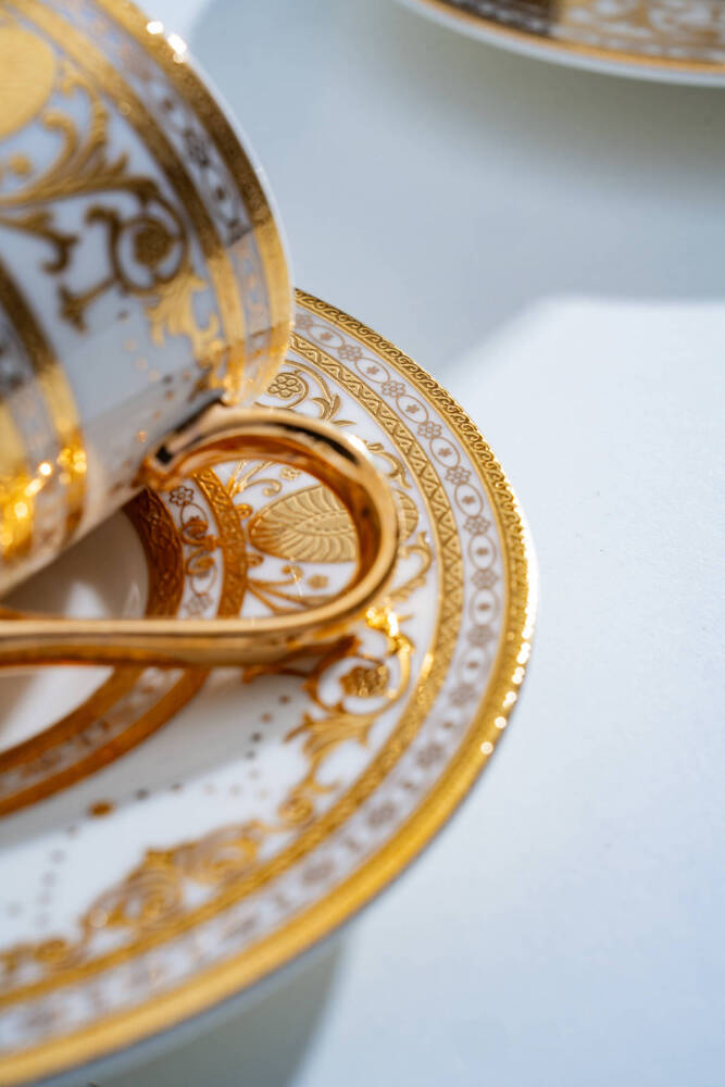 Joanne 24K Altın Detaylı 6 Kişilik Porselen Kahve Fincan Takımı - 90 ml  - 6