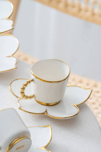 Joyce 2 Kişilik Standlı Kahve Fincan Takımı Gold - 90 ml - 3