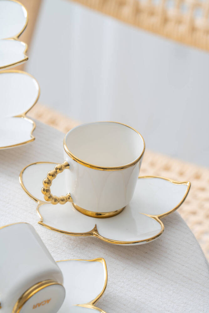 Joyce 2 Kişilik Standlı Kahve Fincan Takımı Gold - 90 ml - 3