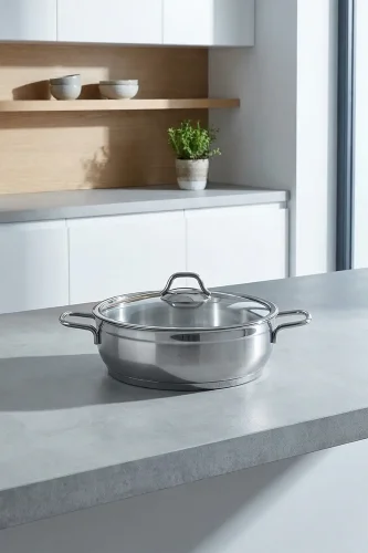 Karat Çelik Basık Tencere - 26 Cm - 1