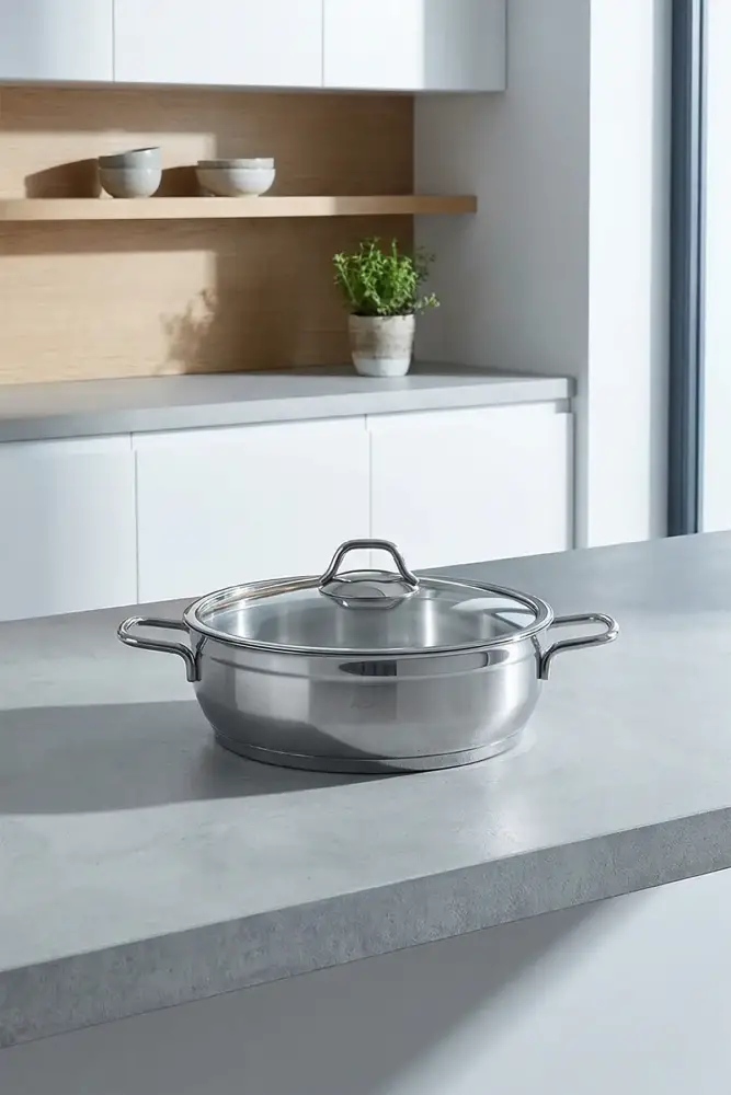 Karat Çelik Basık Tencere - 26 Cm - 1