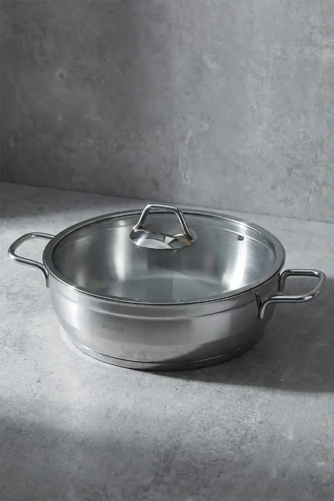 Karat Çelik Basık Tencere - 26 Cm - 3
