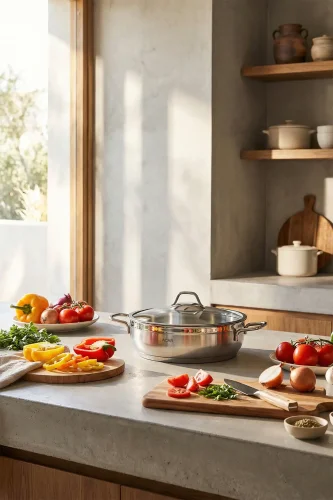 Karat Çelik Basık Tencere - 26 Cm - 5