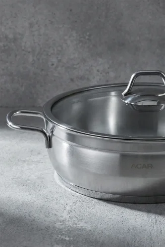 Karat Çelik Basık Tencere - 28 Cm - 2
