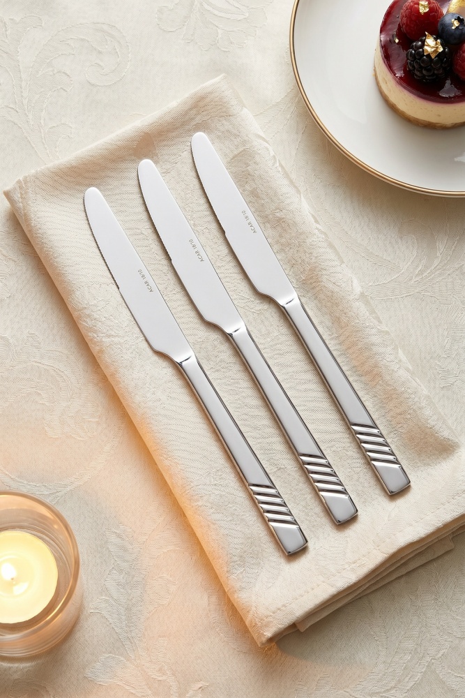 Karat Steel 6 Parça Yemek Bıçağı Takımı - 22 cm - 3