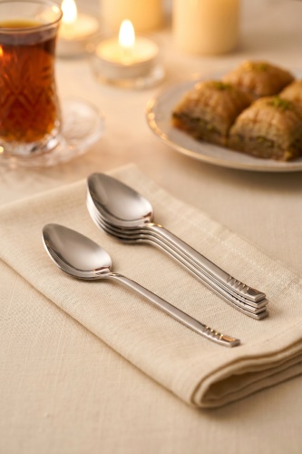 Karat Steel 6 Parça Çay Kaşığı Takımı - 11 cm - 2