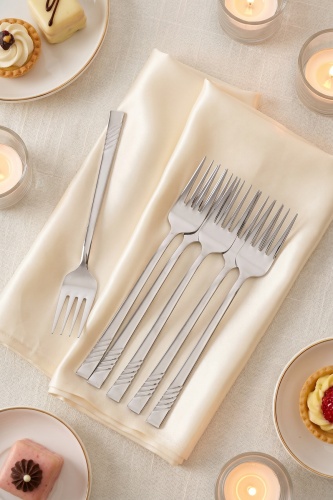 Karat Steel 6 Parça Tatlı Çatalı Takımı - 16 cm - Acar