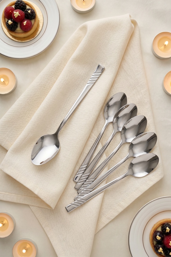 Karat Steel 6 Parça Tatlı Kaşığı Takımı - 16 cm - 1
