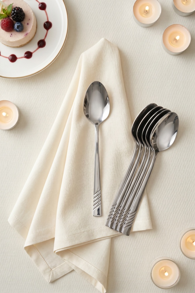 Karat Steel 6 Parça Tatlı Kaşığı Takımı - 16 cm - 2