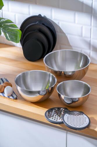 Karat Steel 9 Pieces Grated Mixing Container Storage Container - 14
