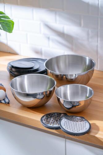 Karat Steel 9 Pieces Grated Mixing Container Storage Container - 15