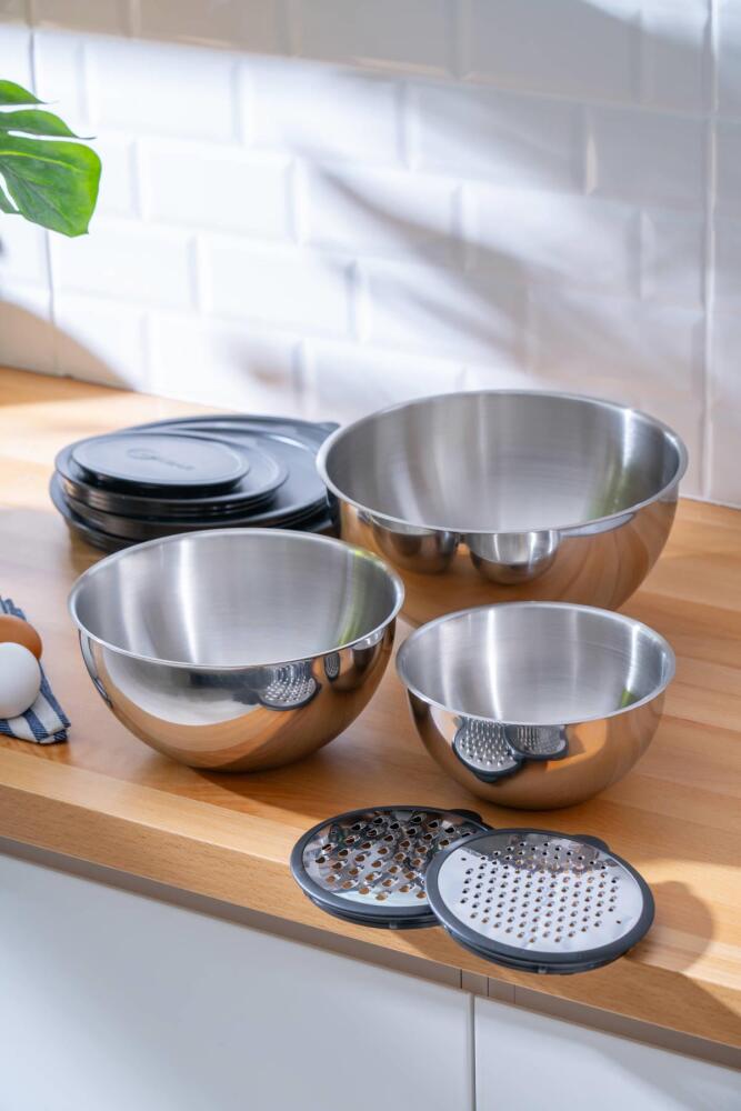 Karat Steel 9 Pieces Grated Mixing Container Storage Container - 15