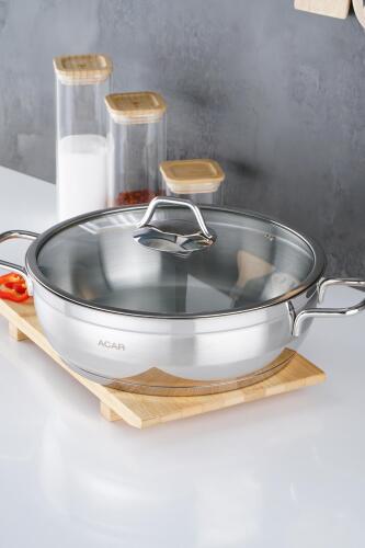 Karat Steel Flattened Pot - 28 Cm - Acar