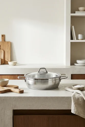 Karat Steel Flattened Pot - 28 Cm - 1