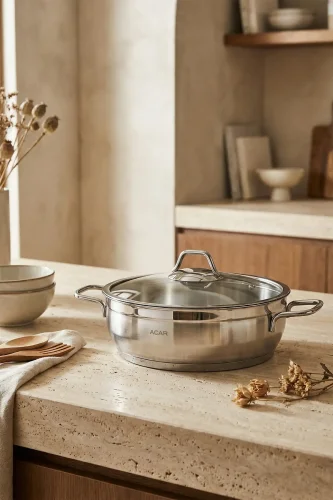 Karat Steel Flattened Pot - 28 Cm - 4