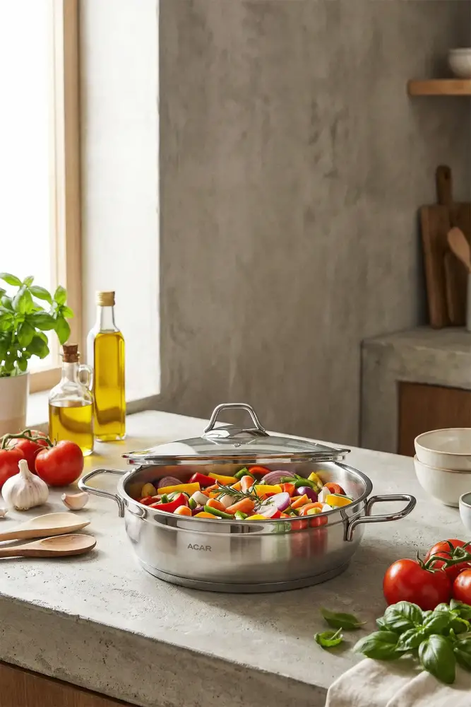 Karat Steel Flattened Pot - 28 Cm - 5