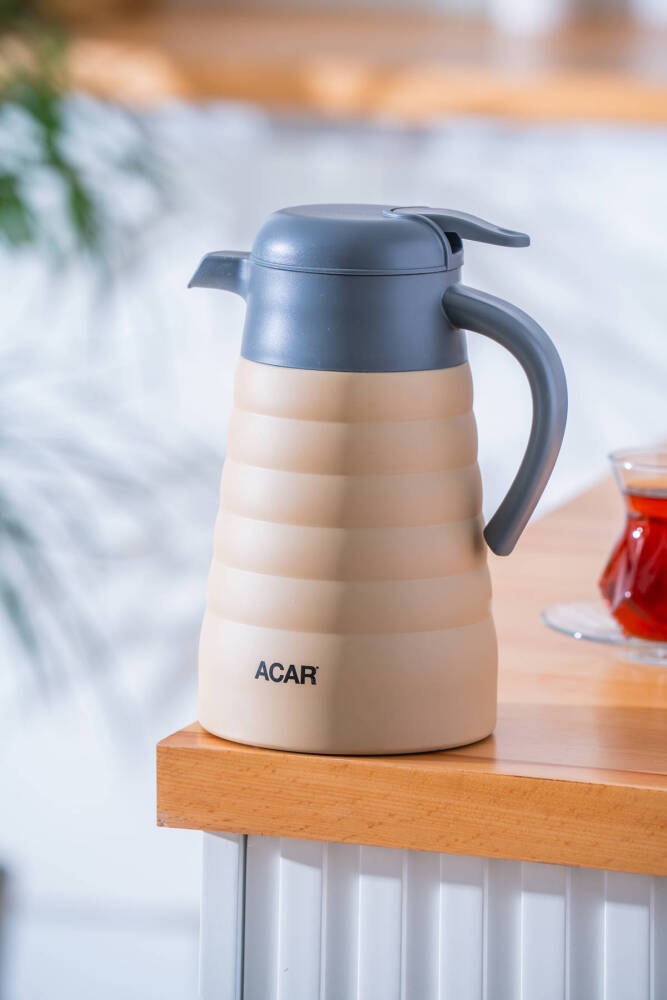 Karat X Paslanmaz Çelik Boğum Detaylı Termos Bej - 1.5 L - 1