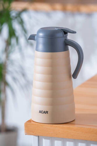 Karat X Paslanmaz Çelik Boğum Detaylı Termos Bej - 2 Lt - Acar