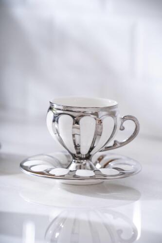 Karius 6 Kişilik Kahve Fincanı Takımı - Silver - Acar