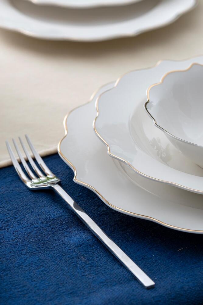 Karmen 24 Piece Gold Porcelain Dinner Set For 6 People - 5