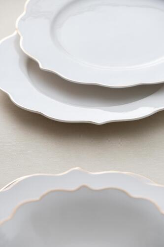 Karmen 24 Piece Gold Porcelain Dinner Set For 6 People - 6