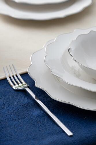 Karmen 24 Piece Silver Porcelain Dinner Set For 6 People - 2