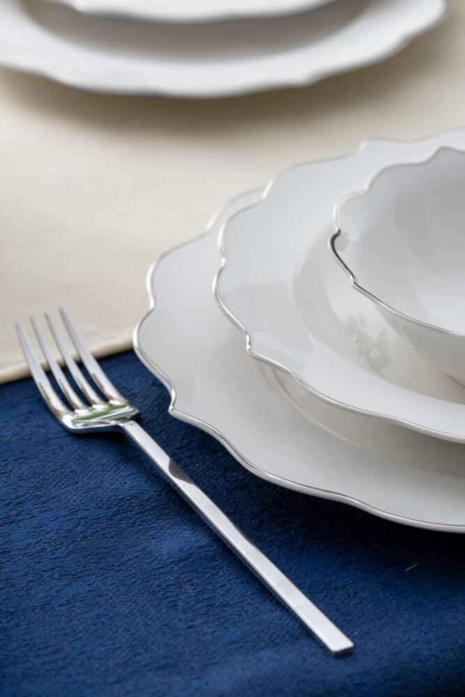 Karmen 24 Piece Silver Porcelain Dinner Set For 6 People - 2
