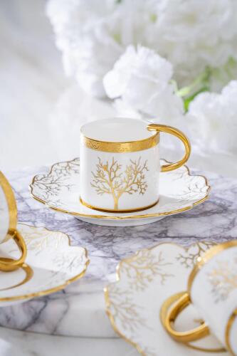 Kieran 6 Kişilik Gold Kahve Fincanı Takımı - 90 ml - Acar